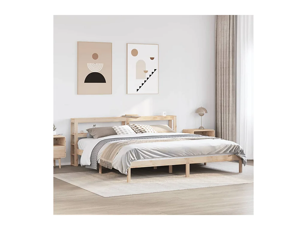 Cadre de lit sans matelas 180x200 cm bois massif de pin