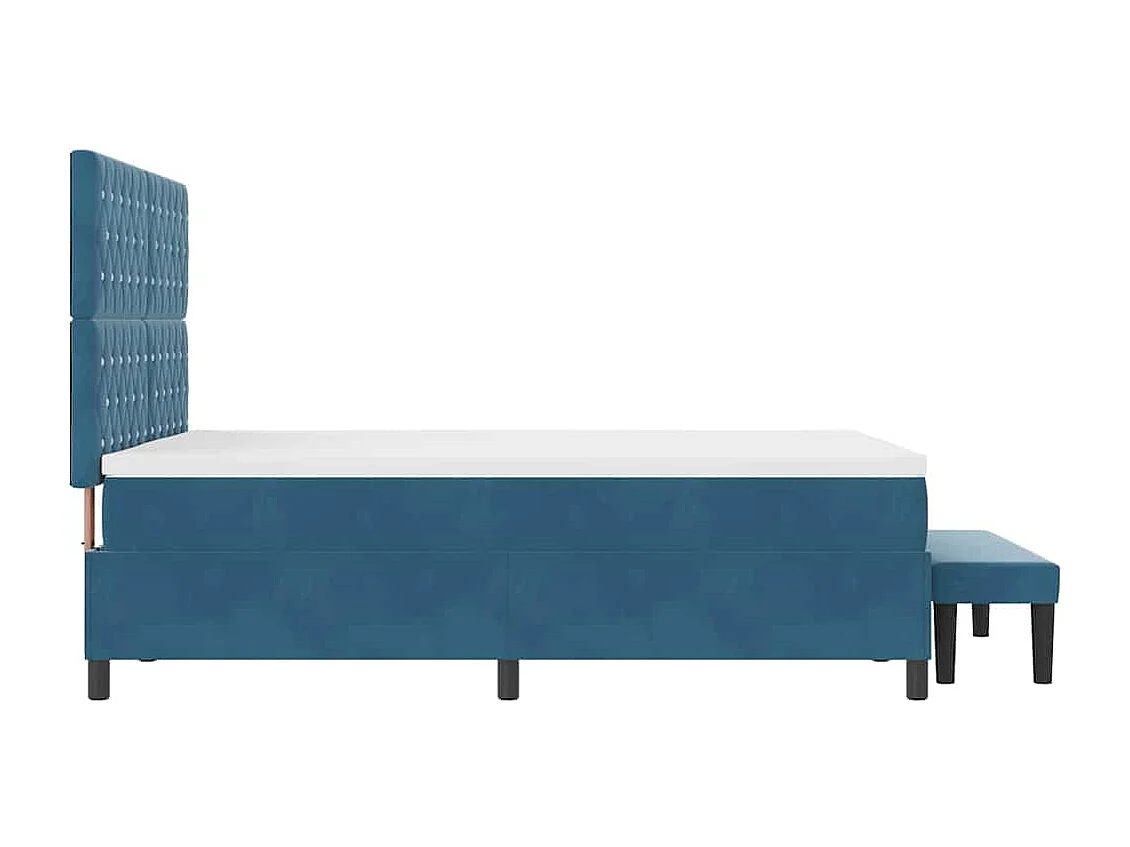 Boxspringbett mit Kopfteil Dunkelblau 200 x 160 cm Samt