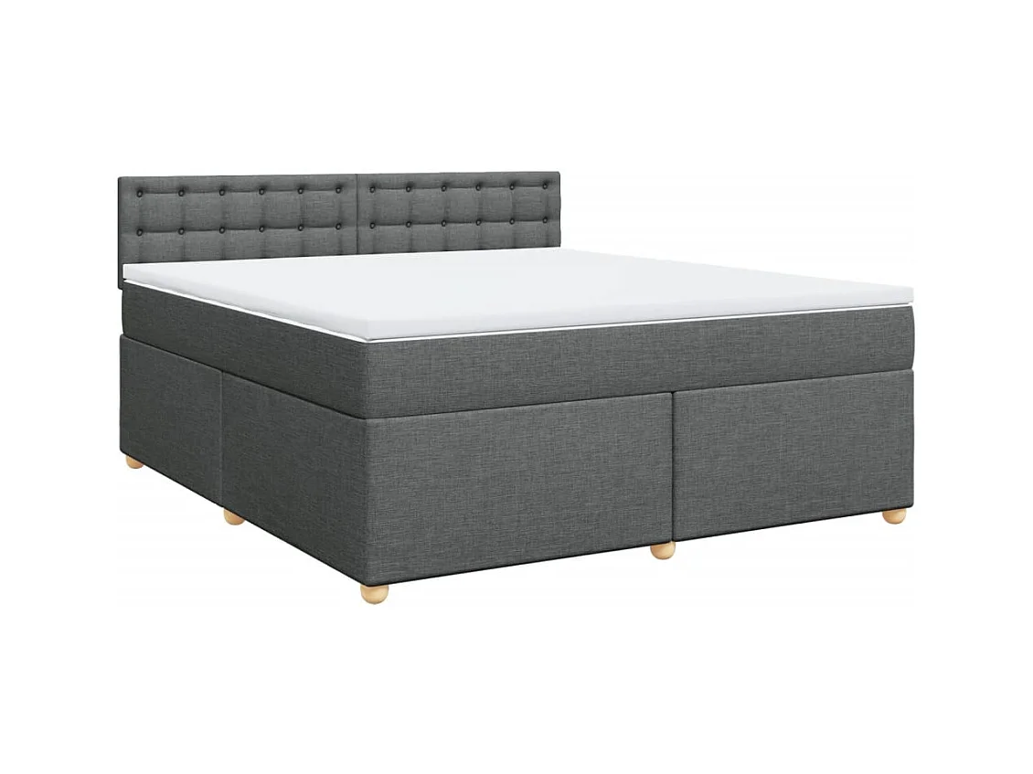 Boxspringbett mit Matratze Dunkelgrau 180x200 cm Stoff