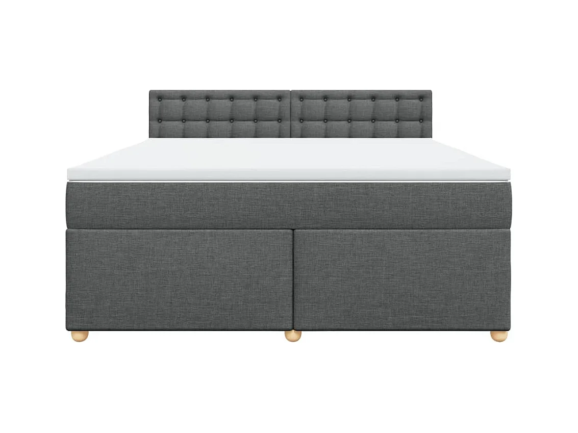 Boxspringbett mit Matratze Dunkelgrau 180x200 cm Stoff