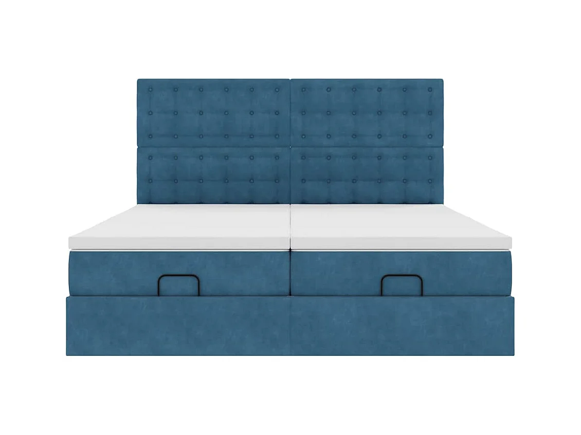 Struttura Letto Pouf con Materassi 180x200 cm Velluto