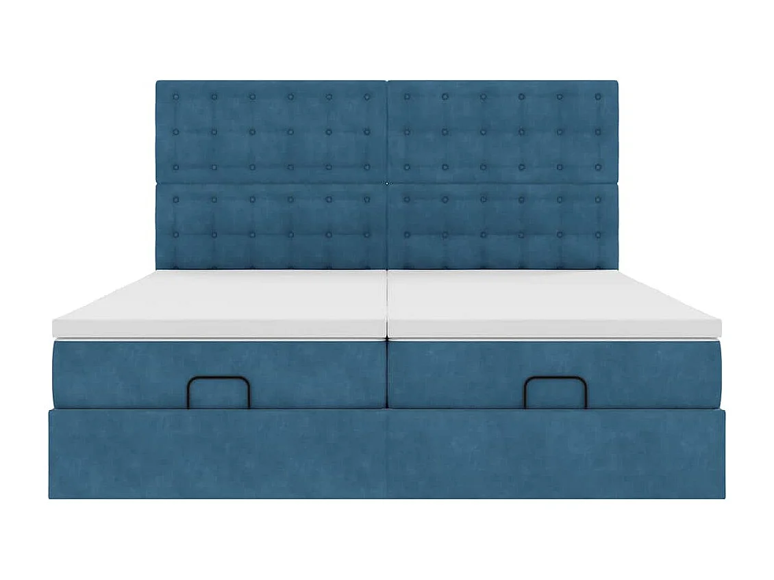 Struttura Letto Pouf con Materassi 180x200 cm Velluto