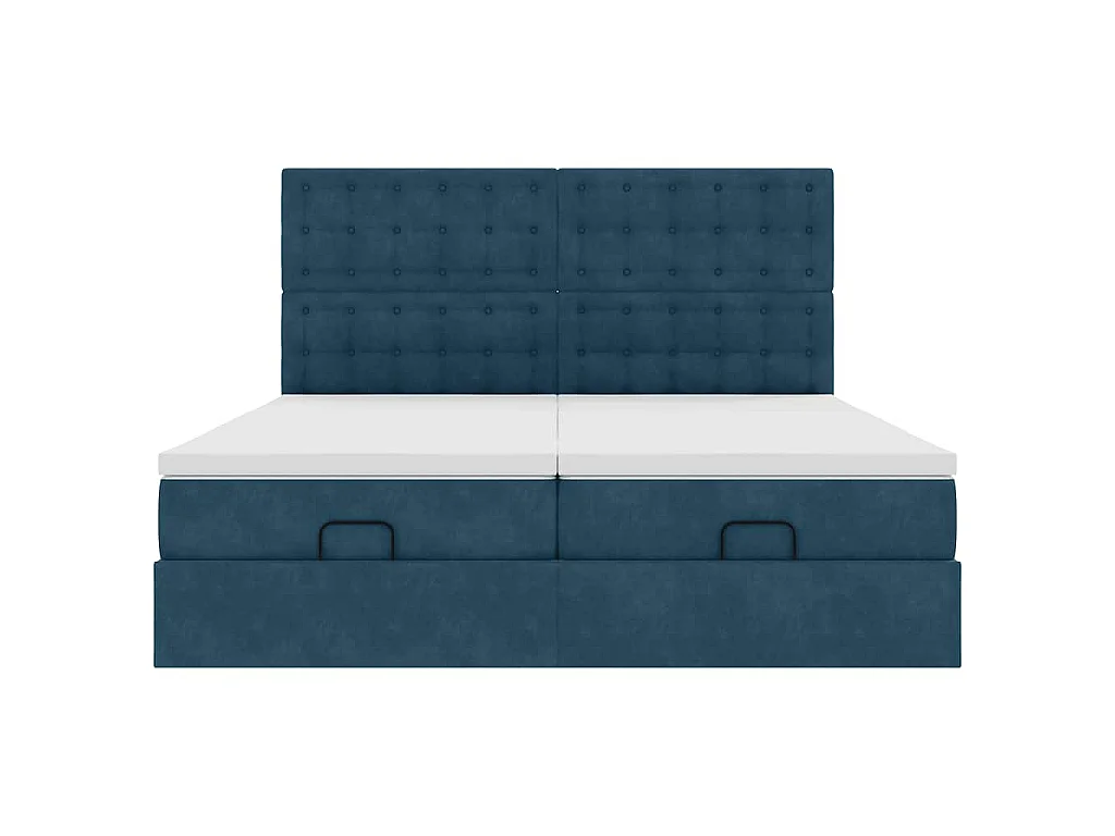 Struttura Letto Pouf con Materassi 180x200 cm Velluto