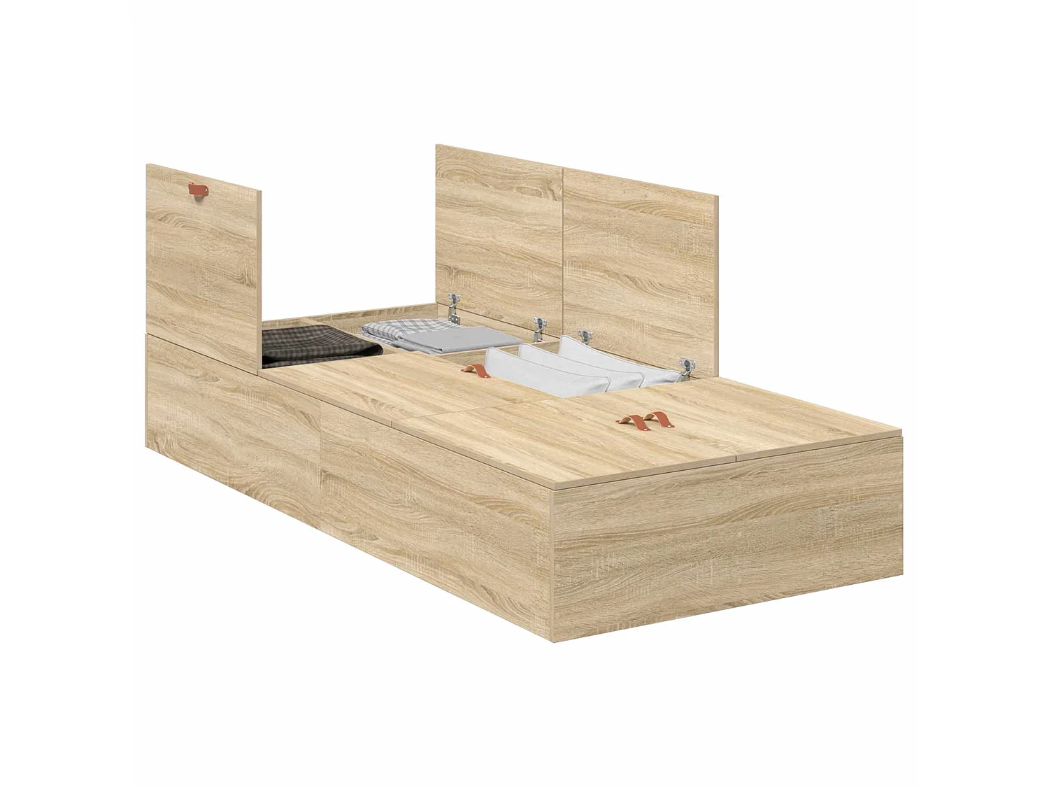 Cadre de lit avec rangement Chêne Sonoma 90 x 200 cm