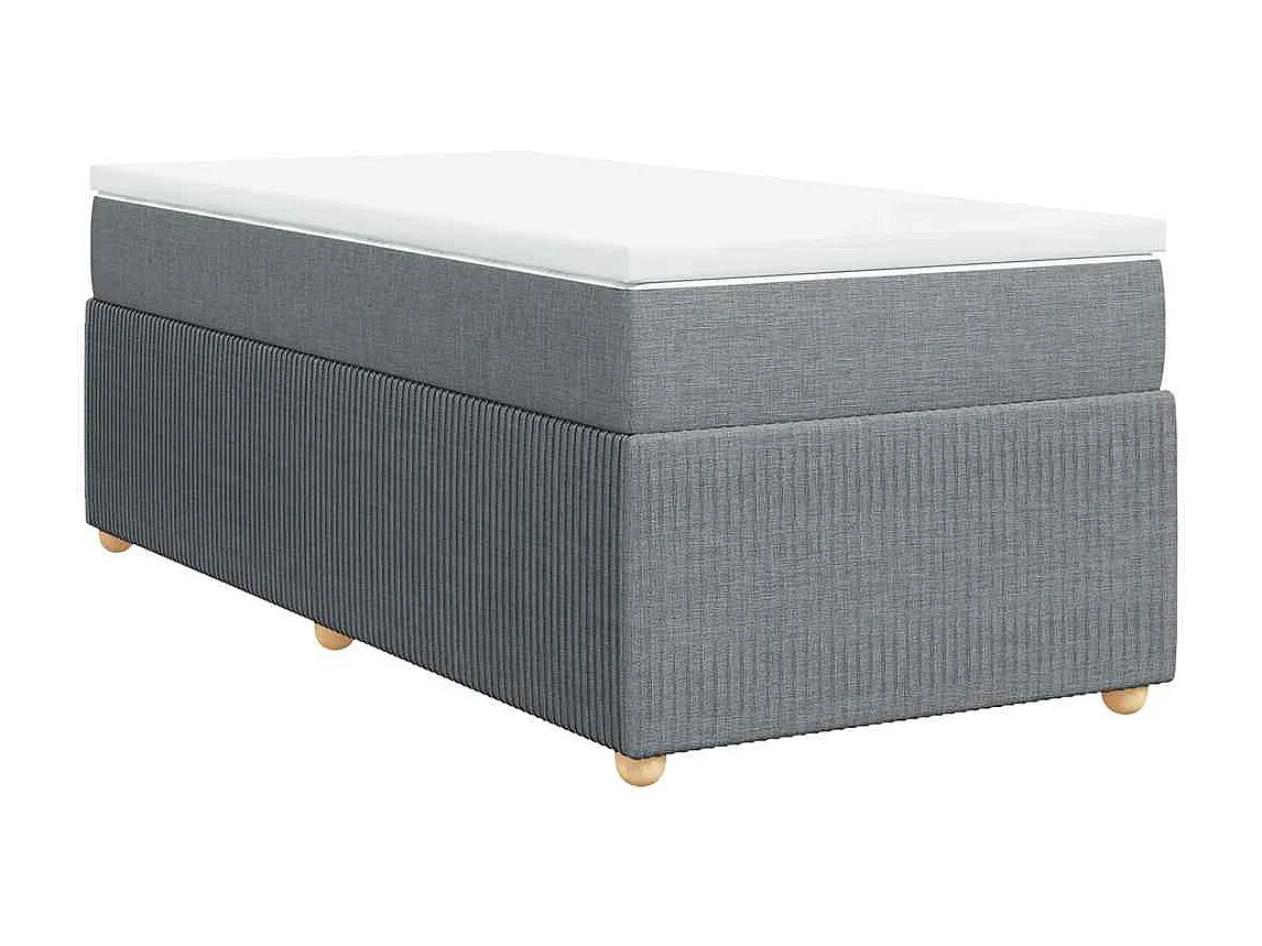 Boxspring met matras stof lichtgrijs 90x200 cm