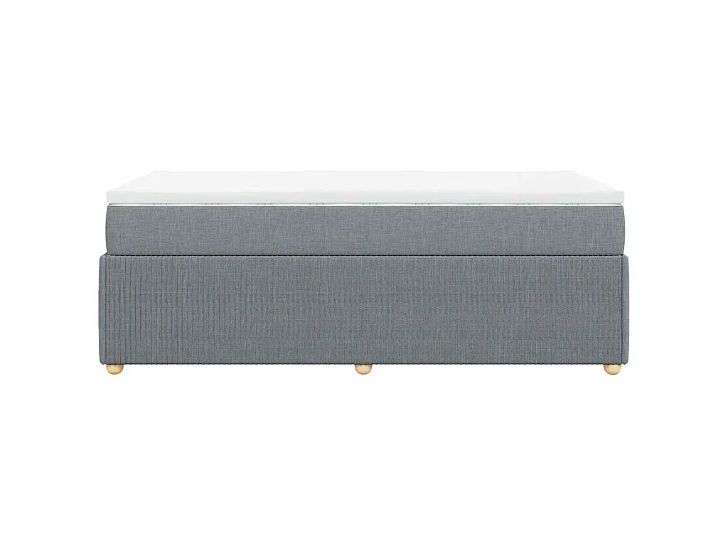 Cama com molas/colchão 90x200 cm tecido cinza-claro