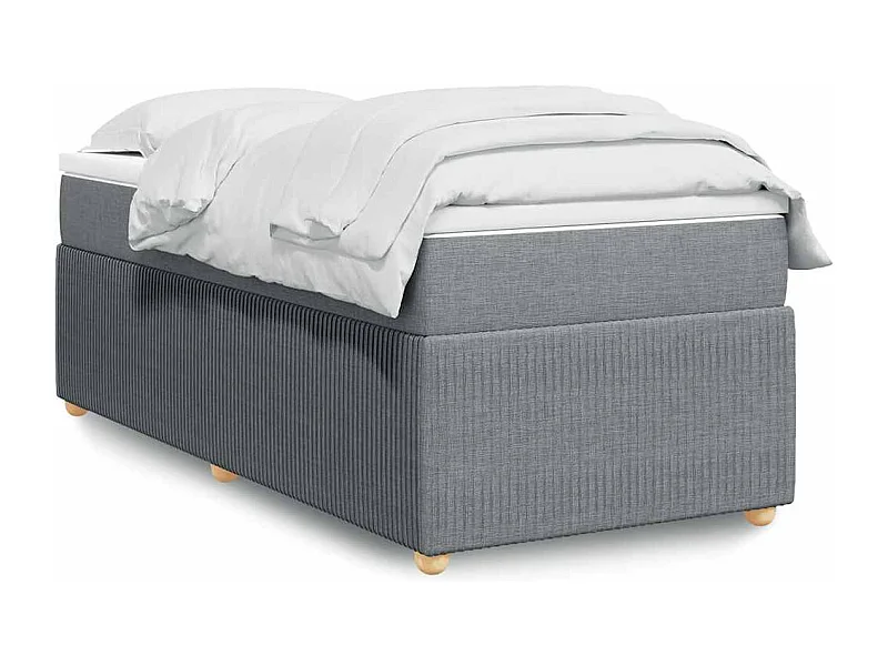 Sommier à lattes de lit avec matelas Gris clair 90x200 cm Tissu