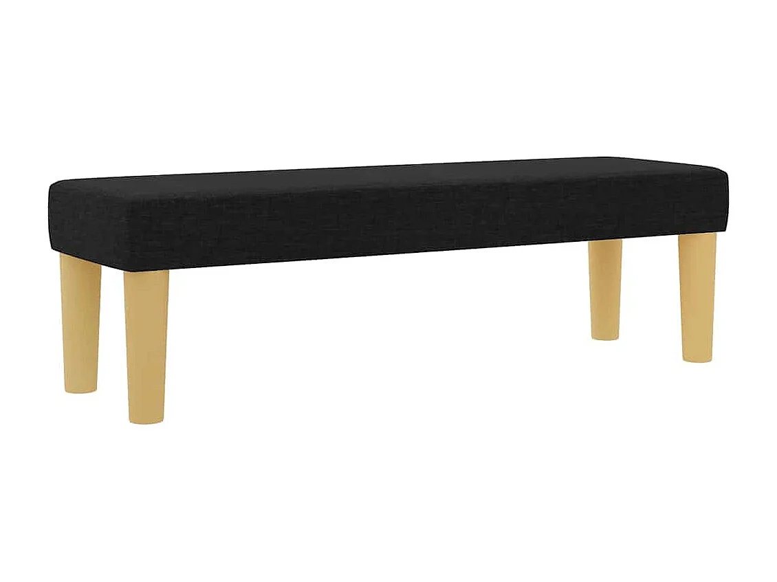 Letto a molle con cuscino Nero 200 x 140 cm Tessuto