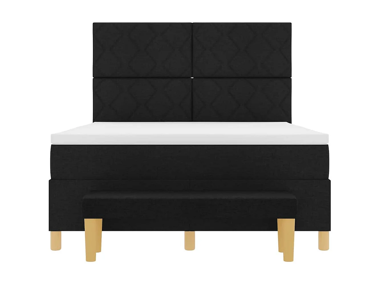 Letto a molle con cuscino Nero 200 x 140 cm Tessuto
