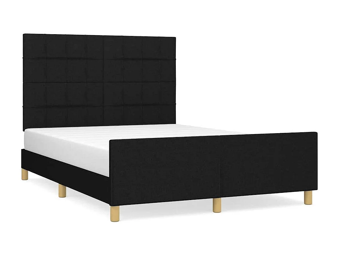 Giroletto senza Materasso Nero 140x190 cm in Tessuto