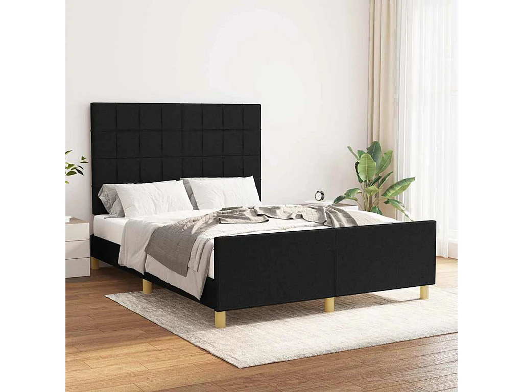Giroletto senza Materasso Nero 140x190 cm in Tessuto