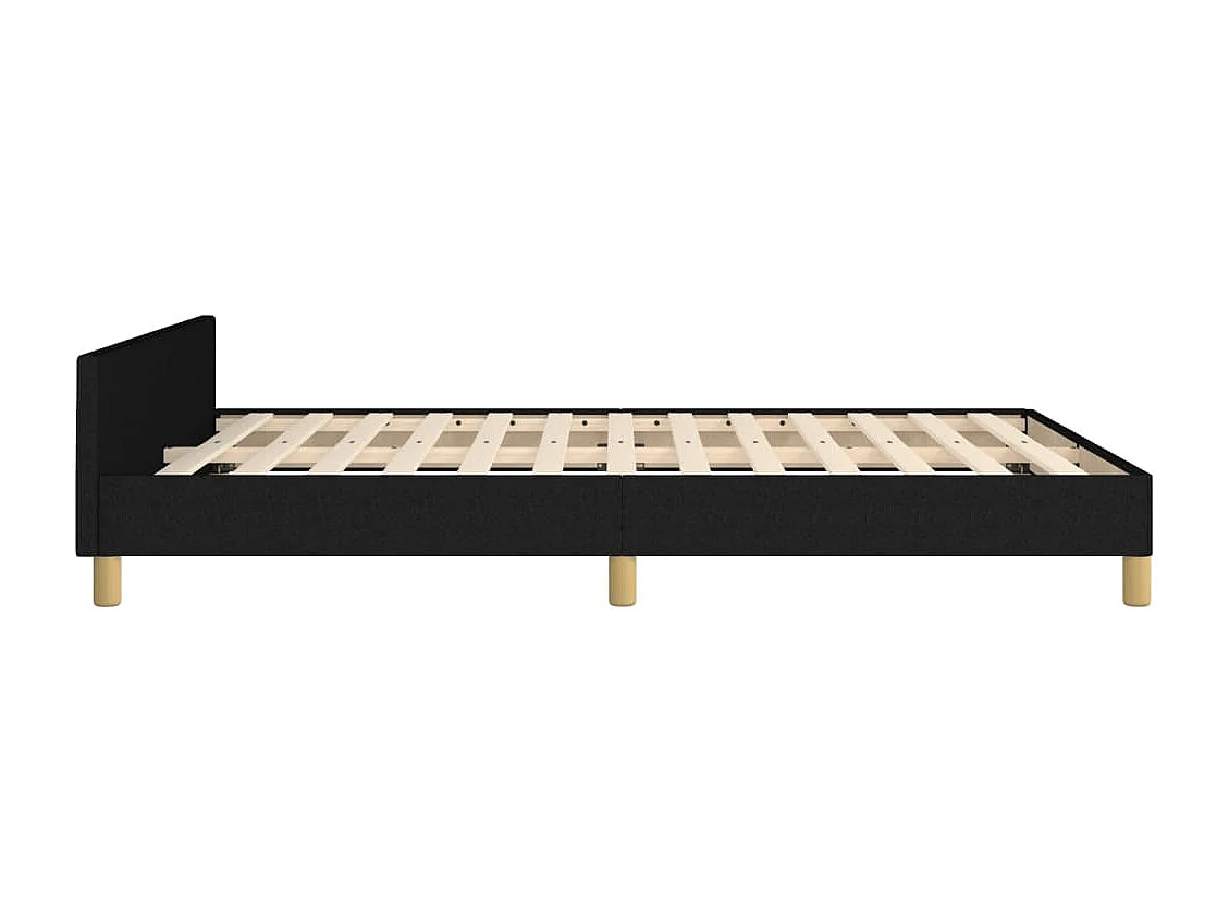 Giroletto senza Materasso Nero 140x190 cm in Tessuto