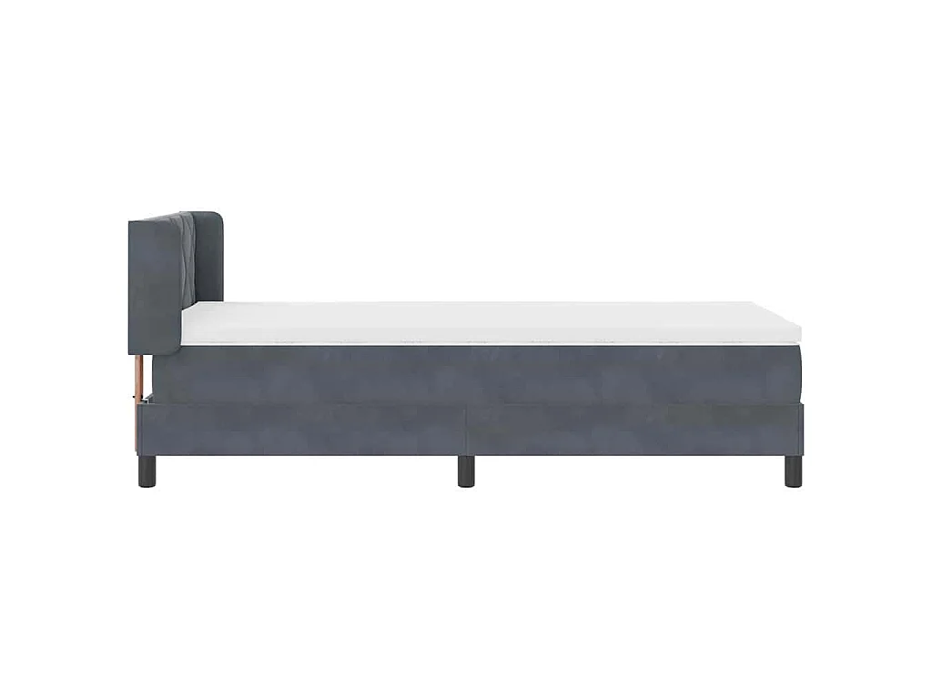 Boxspringbett mit Kopfteil Dunkelgrau 200 x 90 cm Samt