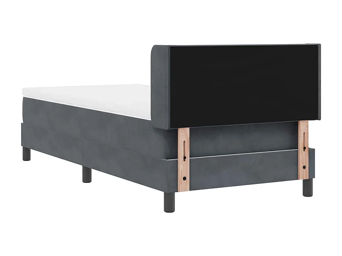 Boxspringbett mit Kopfteil Dunkelgrau 200 x 90 cm Samt
