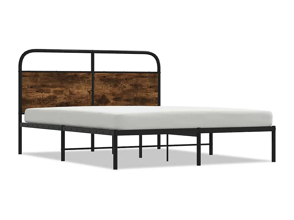Cadre de lit sans matelas 140x200 cm chêne fumé bois ingénierie