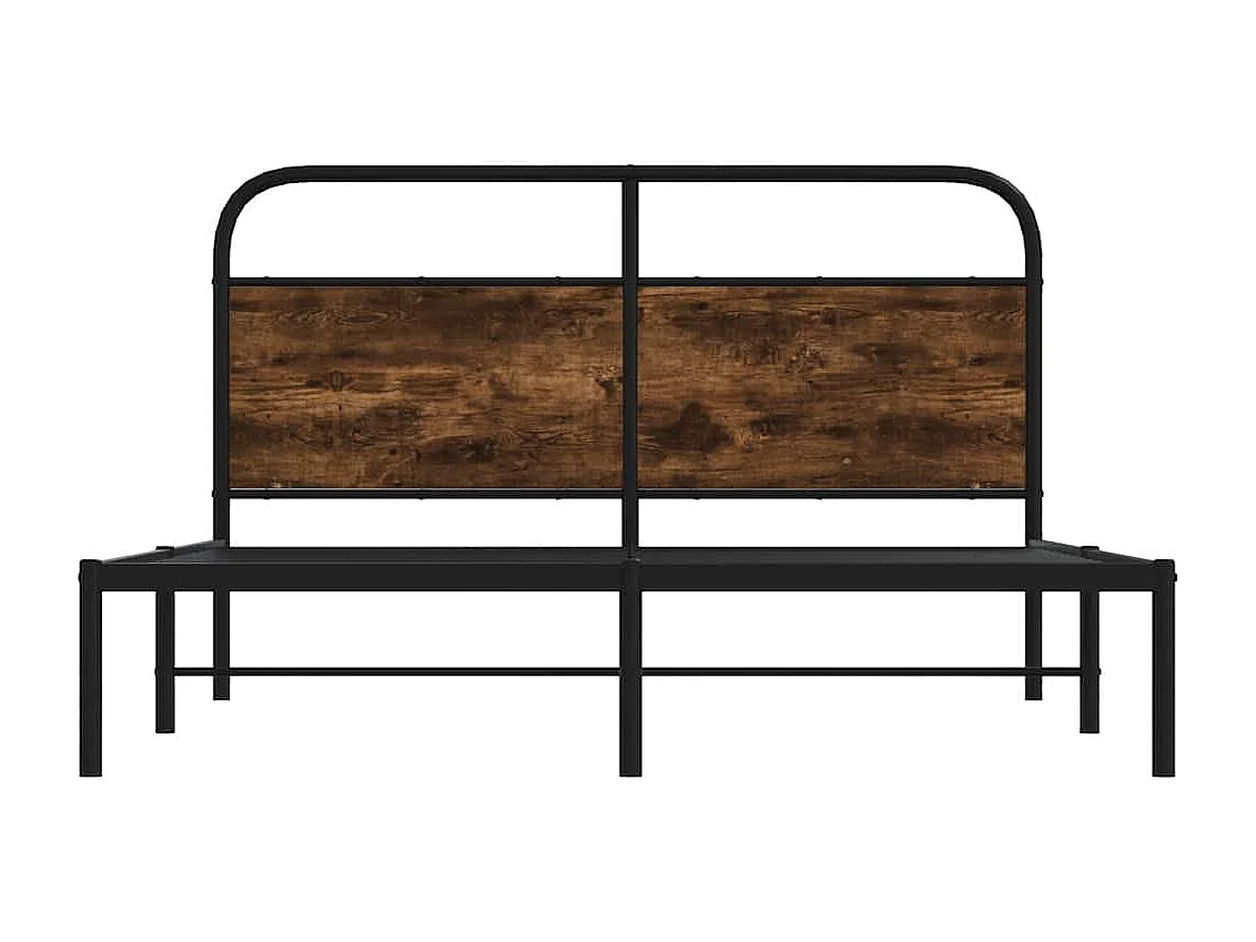 Cadre de lit sans matelas 140x200 cm chêne fumé bois ingénierie