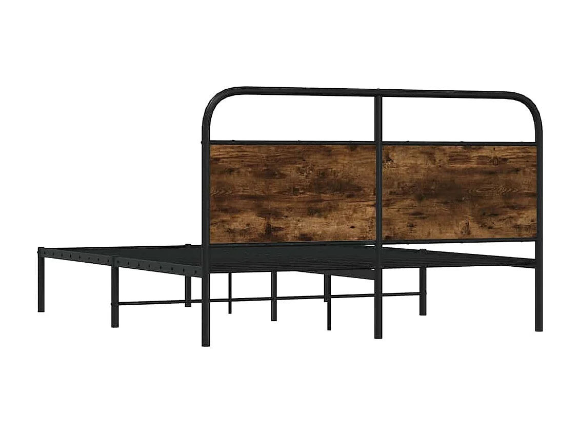 Cadre de lit sans matelas 140x200 cm chêne fumé bois ingénierie