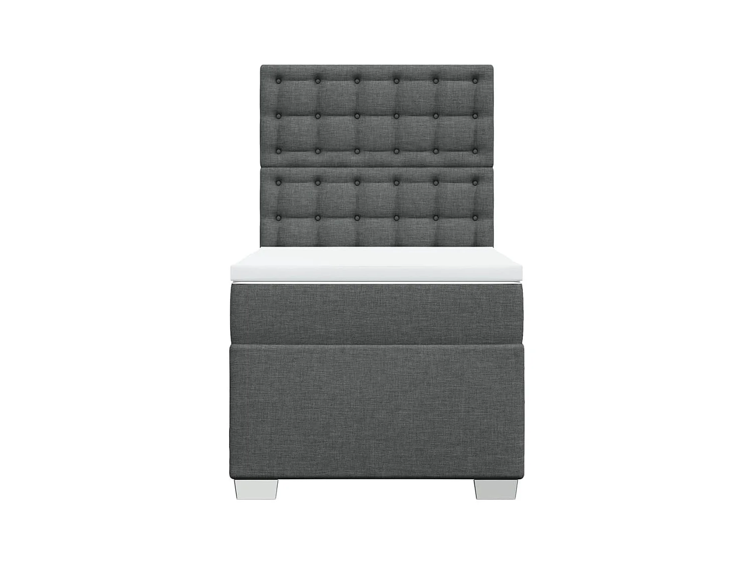 Boxspringbett mit Matratze Dunkelgrau 90x200 cm Stoff