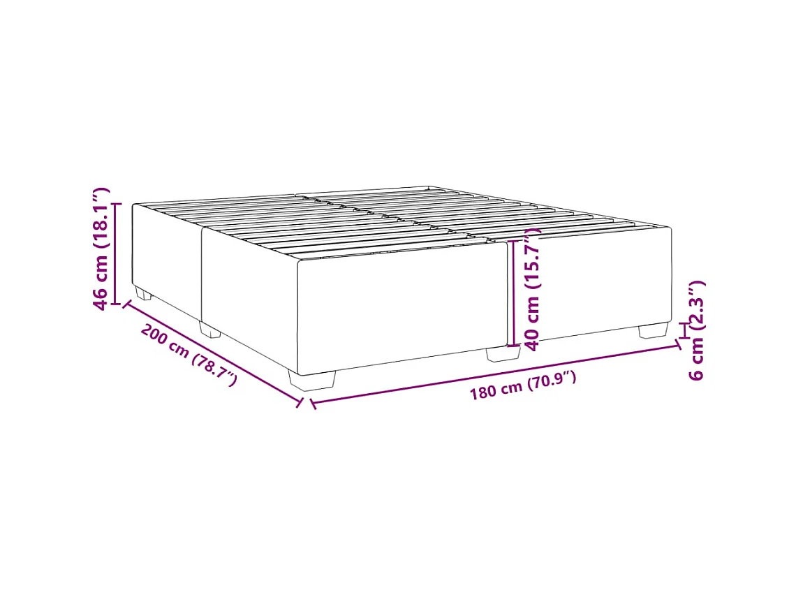 Bettgestell ohne Matratze Hellgrau 180x200 cm Stoff