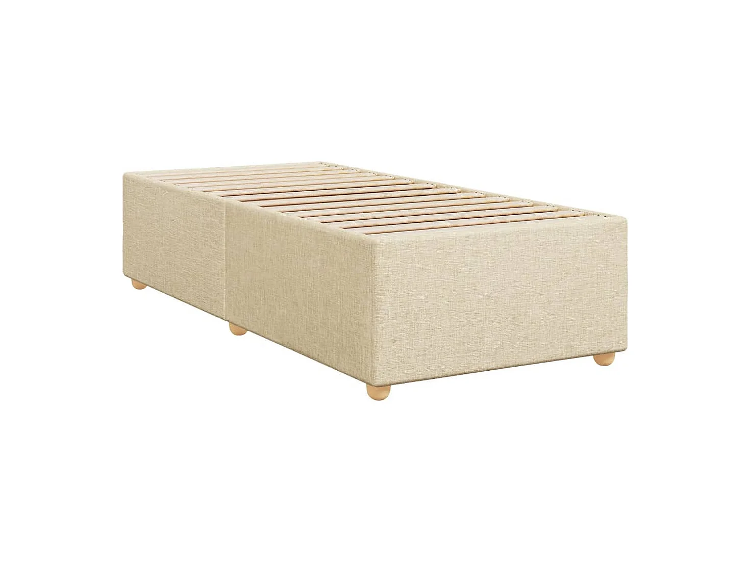 Boxspringbett mit Matratze Creme 90x200 cm Stoff