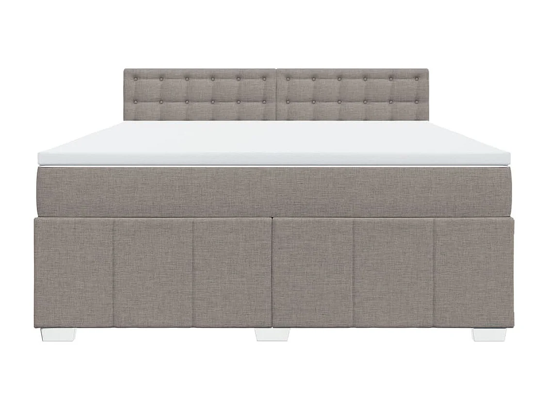 Boxspring met matras stof taupe 180x200 cm