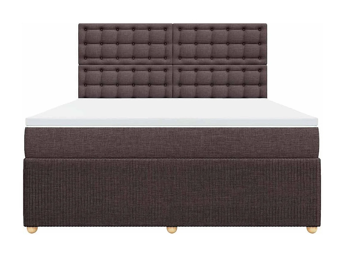 Boxspringbett mit Matratze Dunkelbraun 180x200 cm Stoff