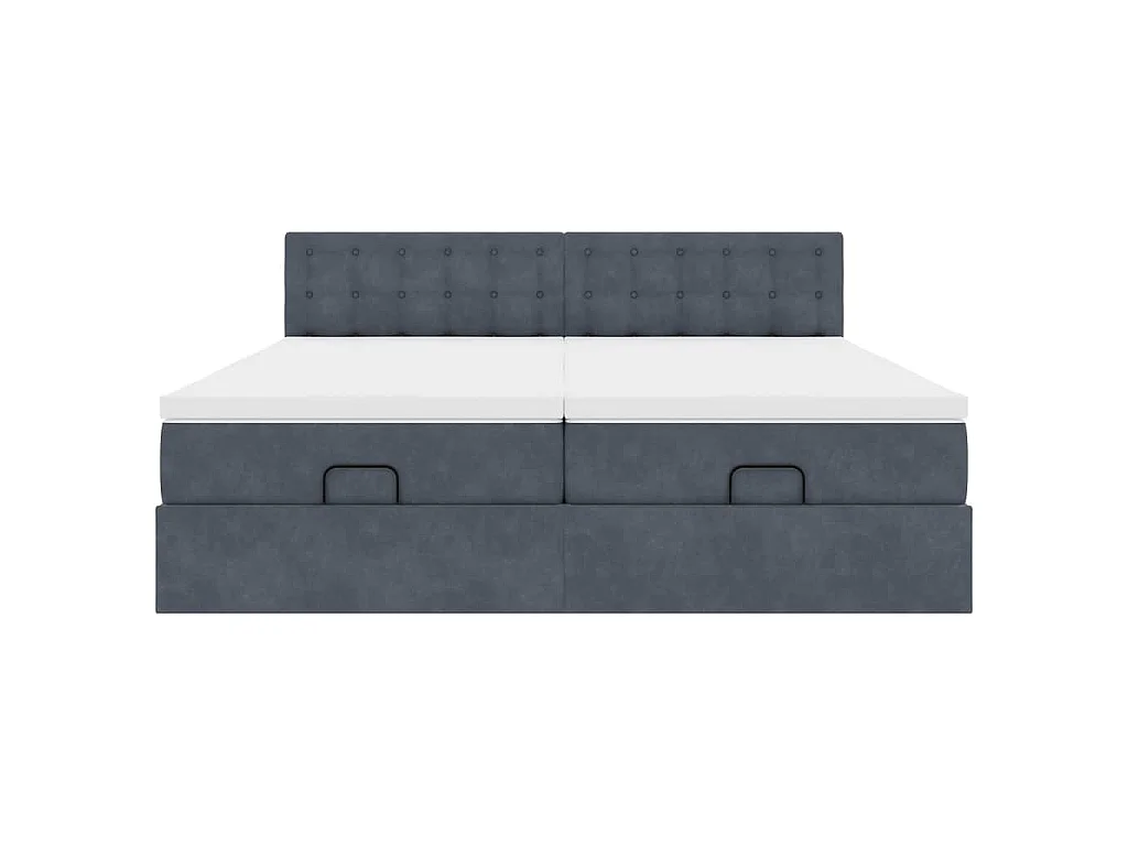 Struttura Letto Pouf con Materassi 160x200 cm in Velluto