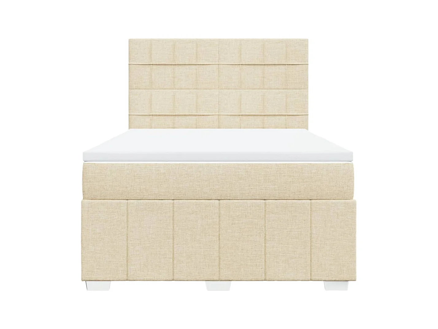 Sommier à lattes de lit avec matelas Crème 140x200 cm Tissu