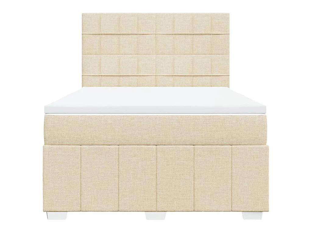 Boxspring met matras stof crèmekleurig 140x200 cm