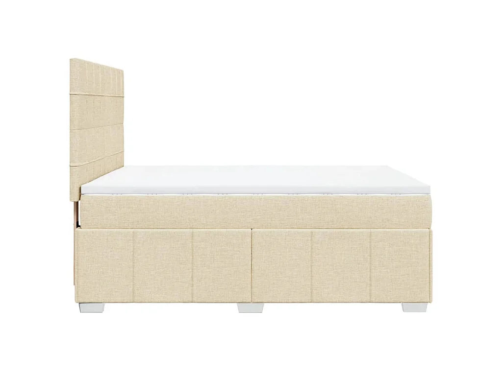 Boxspring met matras stof crèmekleurig 140x200 cm