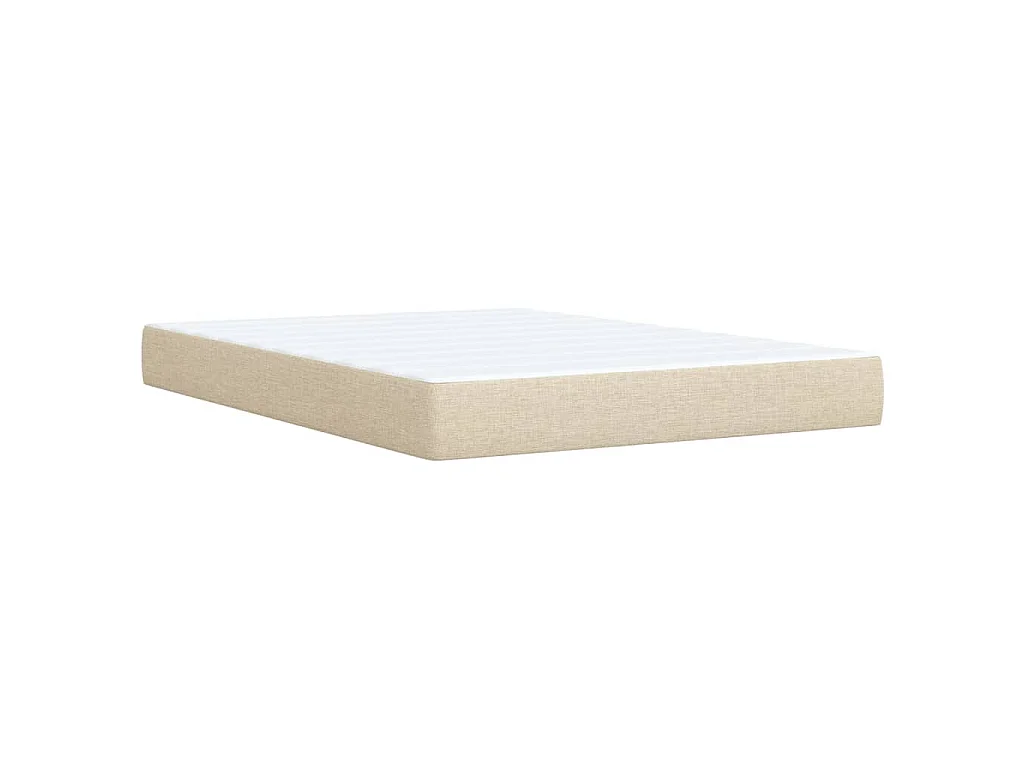 Boxspring met matras stof crèmekleurig 140x200 cm