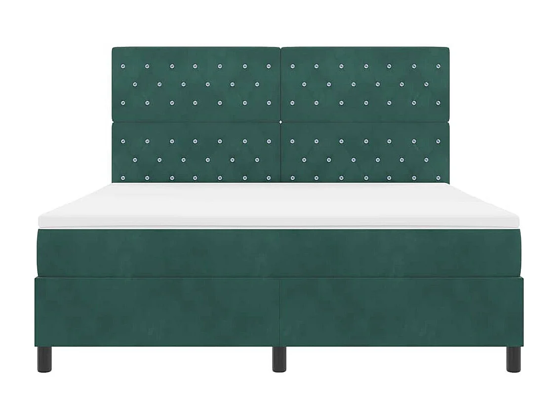 Cama Box com colchão Verde-escuro 180 x 200 cm Veludo