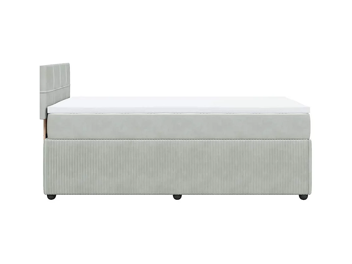 Sommier à lattes de lit et matelas Gris clair 90x200 cm Velours