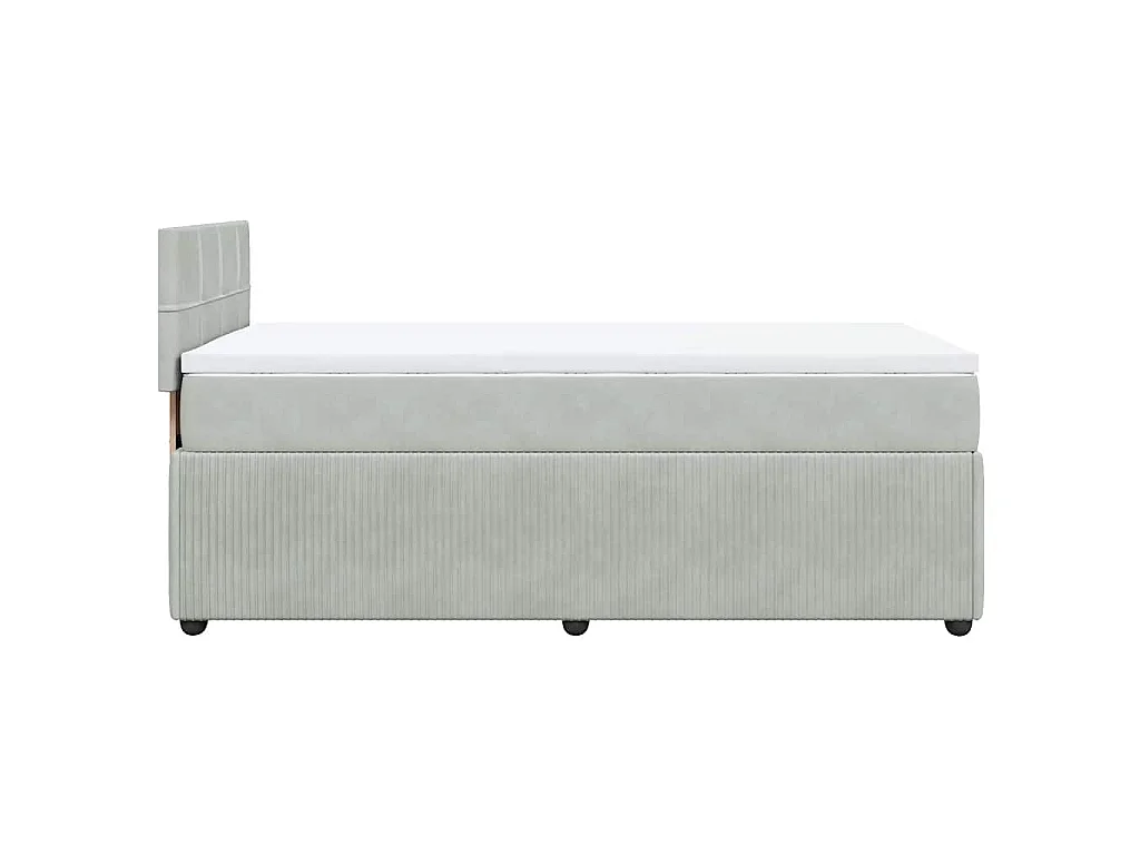 Boxspring met matras fluweel lichtgrijs 90x200 cm