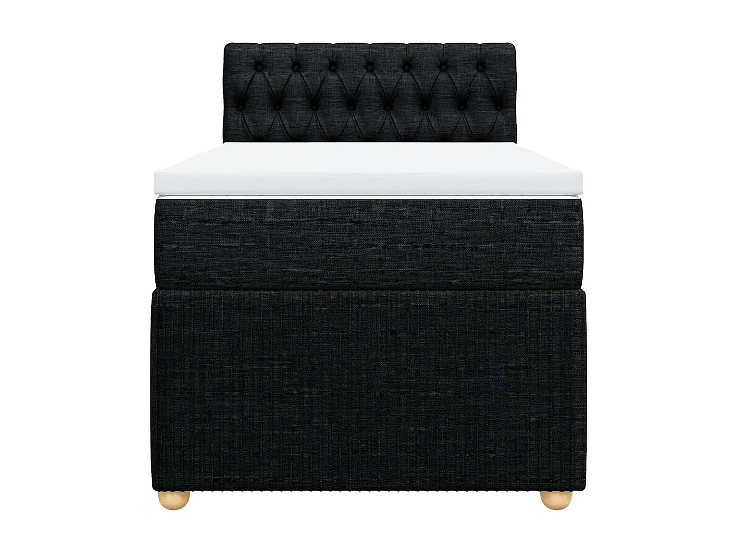 Boxspring met matras stof zwart 90x200 cm