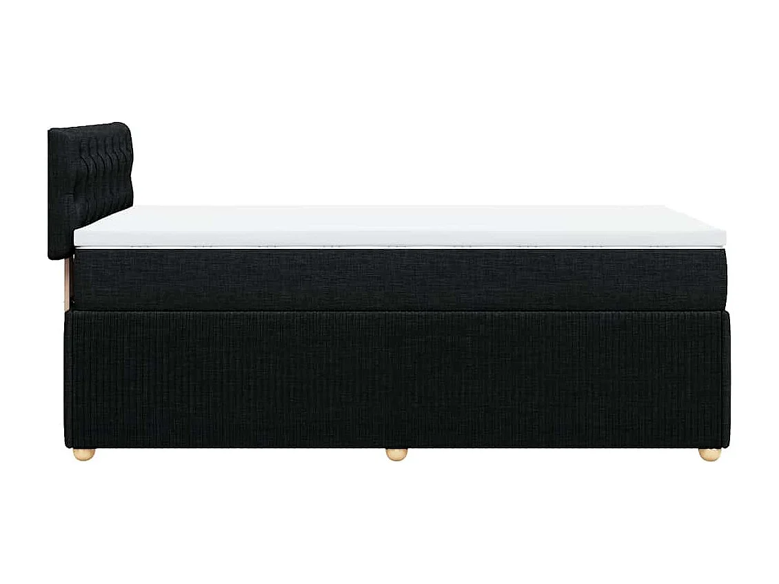 Boxspring met matras stof zwart 90x200 cm