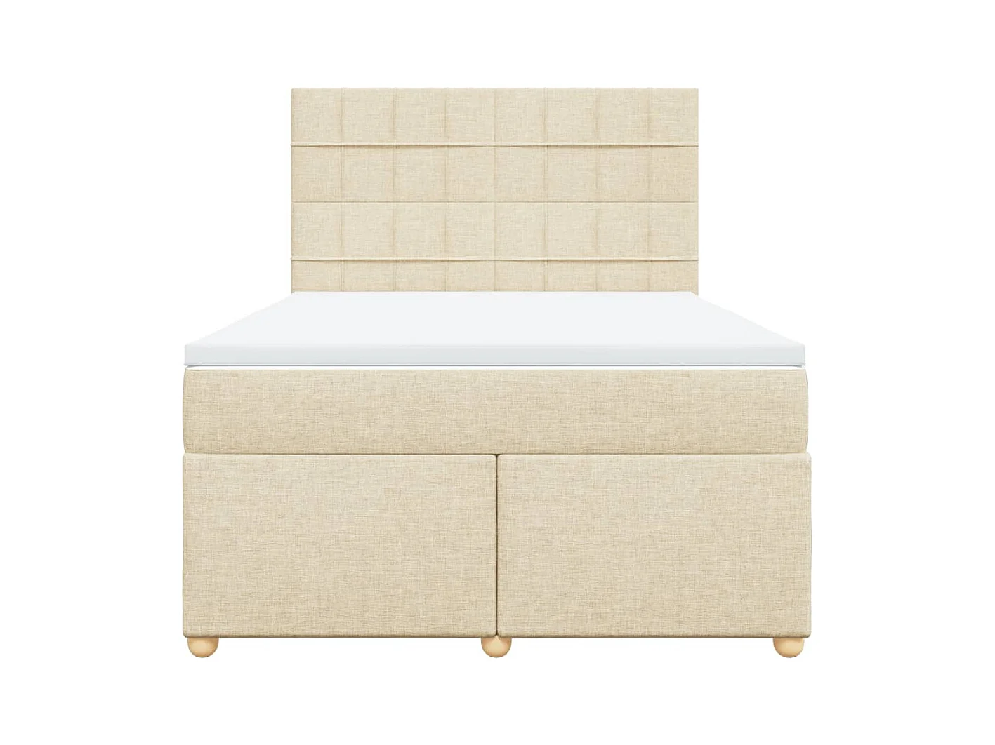 Boxspring met matras stof crèmekleurig 140x200 cm