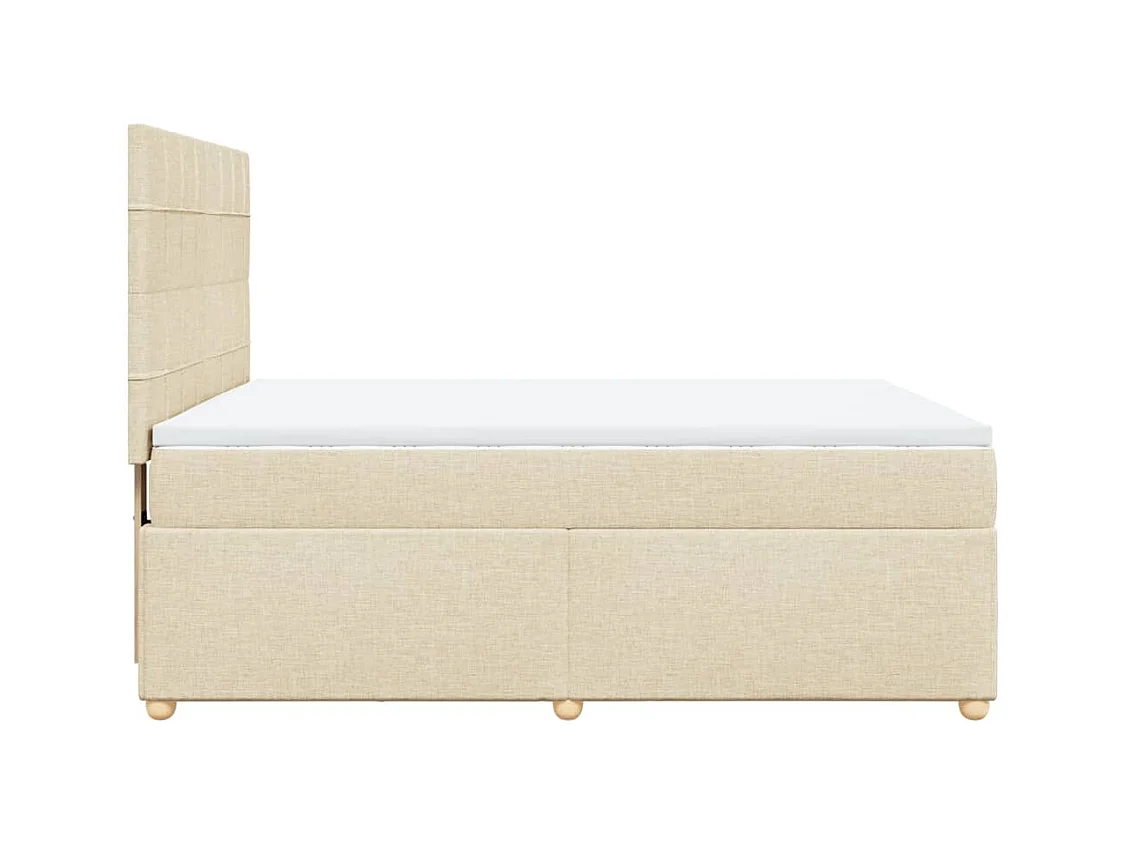 Boxspring met matras stof crèmekleurig 140x200 cm