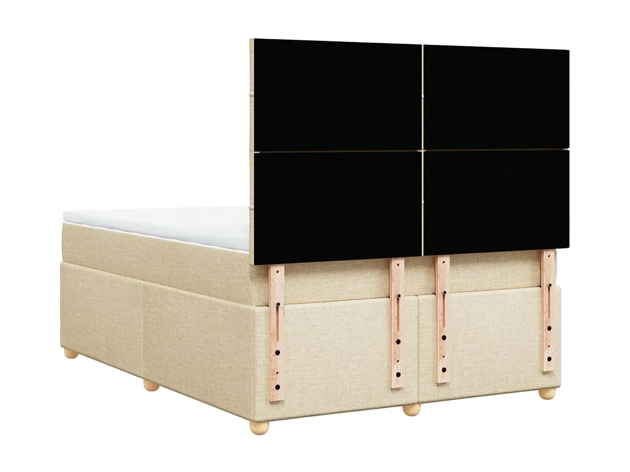 Giroletto a Molle con Materasso Crema 140x200 cm in Tessuto