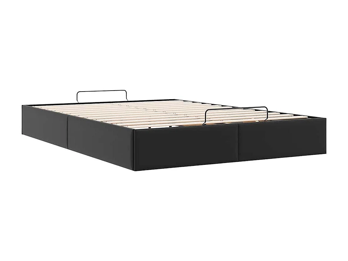 Ottoman-Bett ohne Matratze Schwarz 140x200 cm Kunstleder