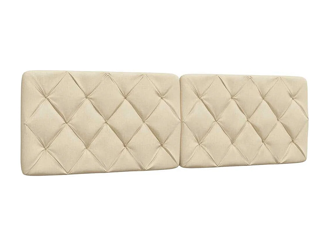 Letto con Materasso Crema 160x200 cm in Tessuto