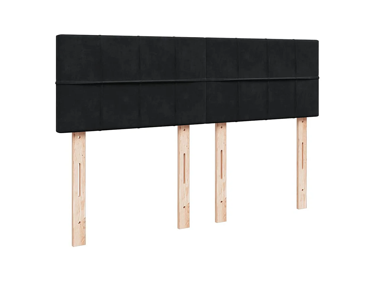 Sommier à lattes de lit avec matelas Noir 140x200 cm Velours