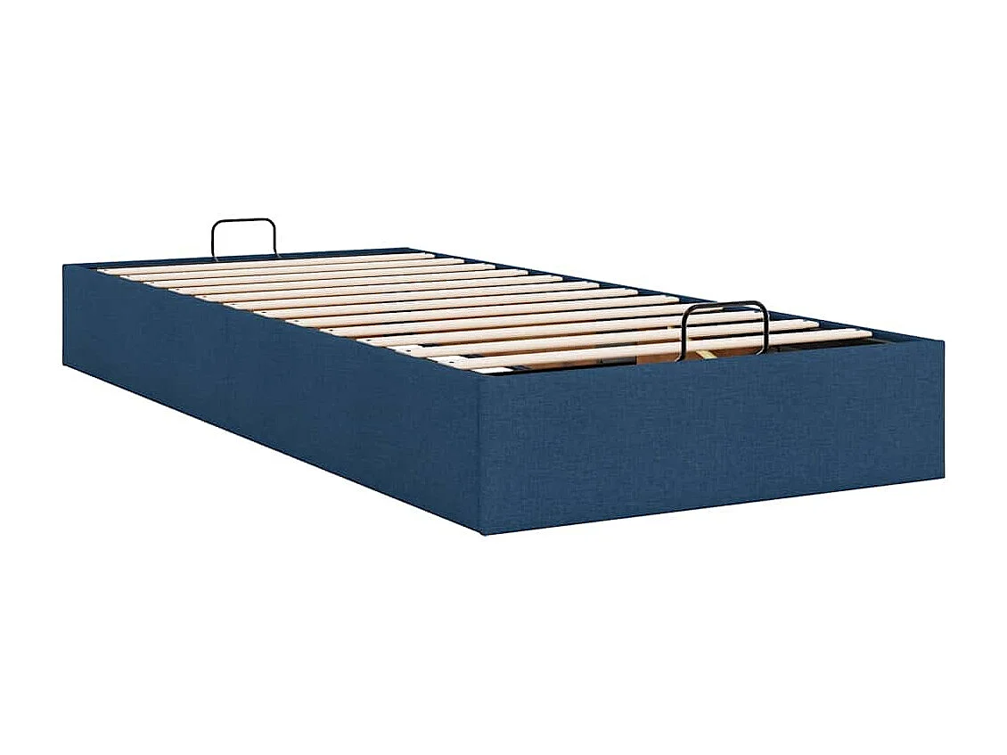 Struttura Letto Pouf senza Materasso Blu 90x200 cm in Tessuto