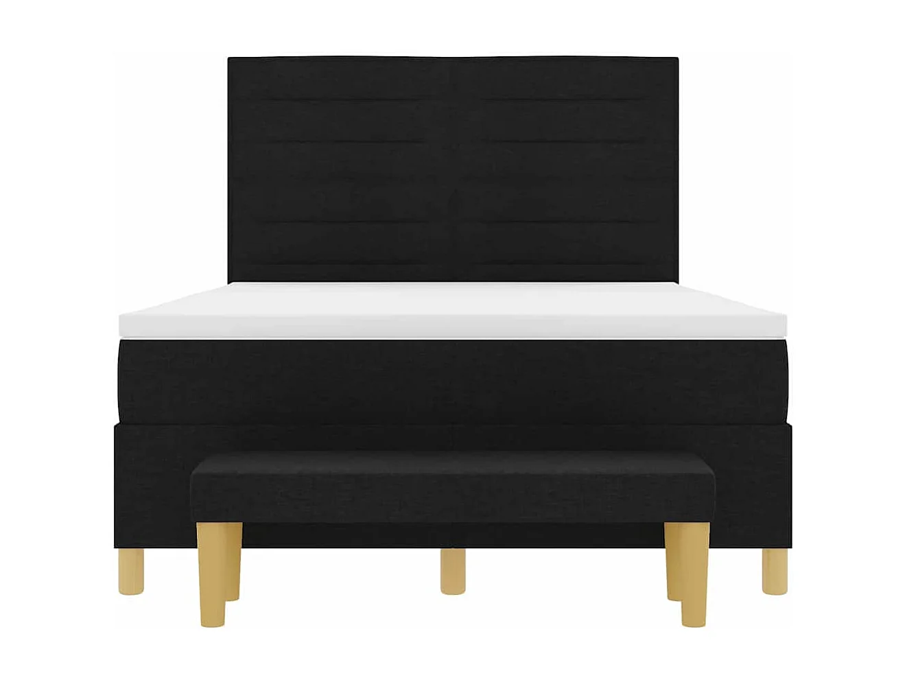 Boxspring bed met matras met hoofdeinde Zwart 140 x 200 cm Stof