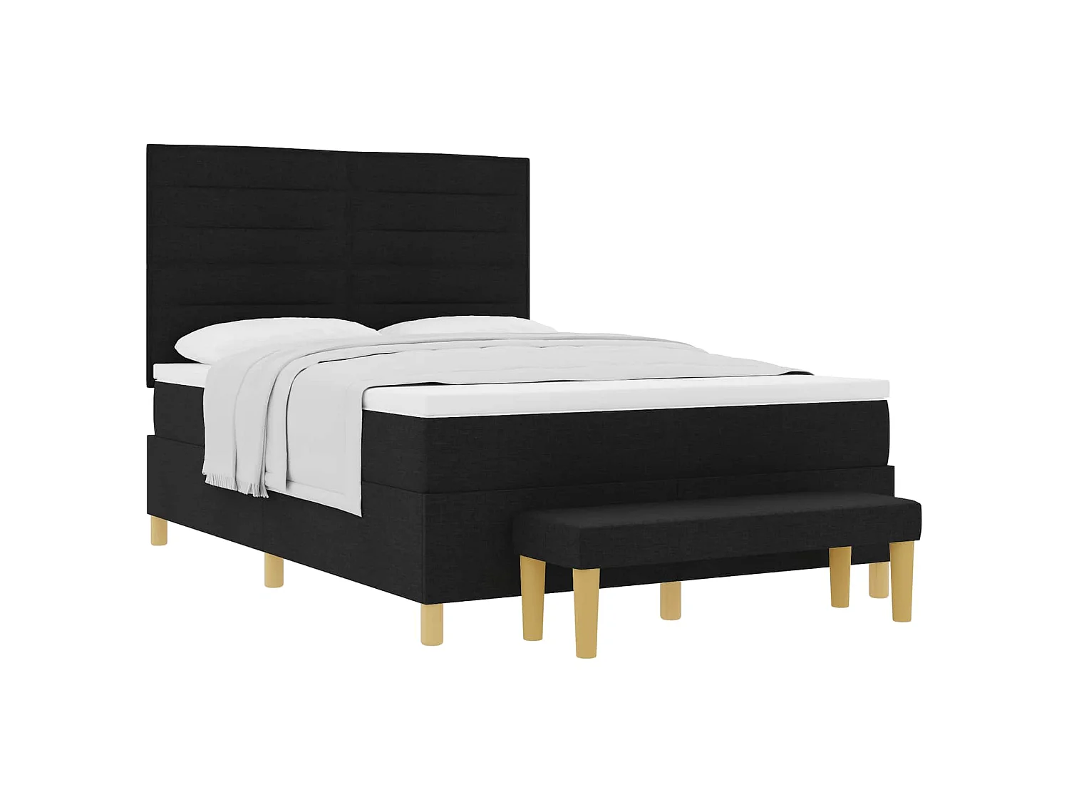 Boxspring bed met hoofdeinde Zwart 200 x 140 cm Stof