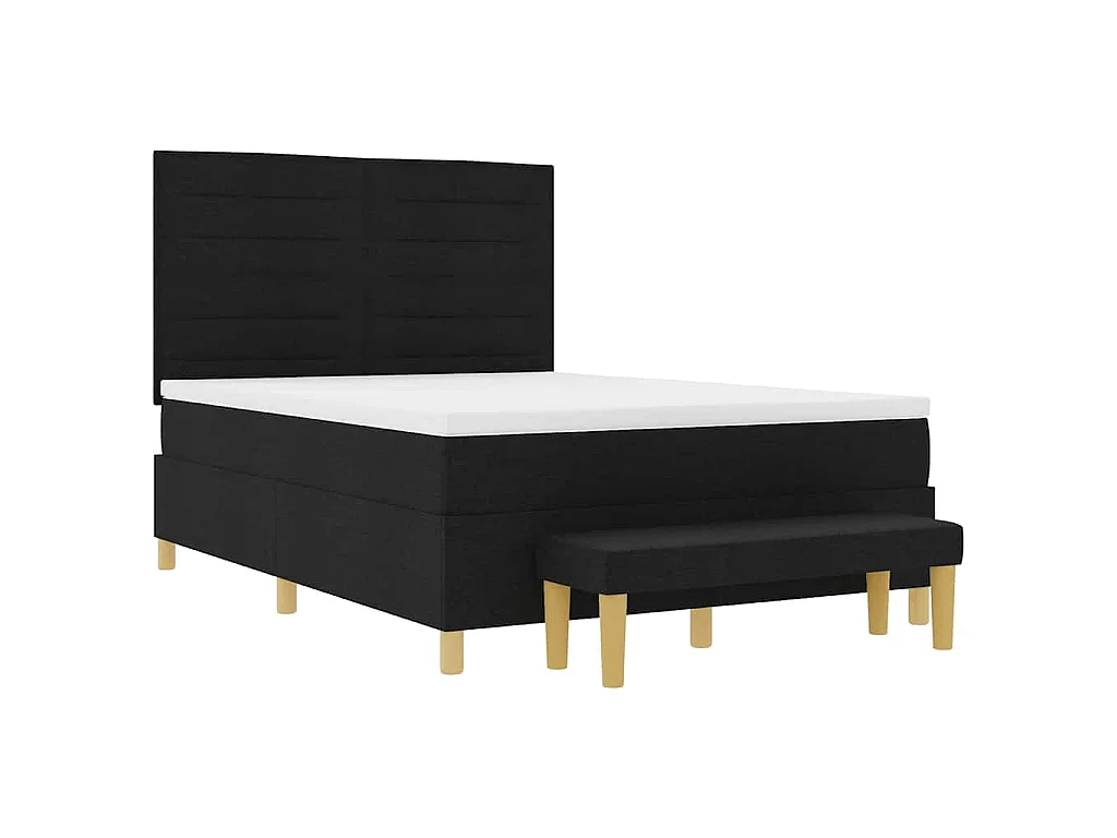 Boxspring bed met hoofdeinde Zwart 200 x 140 cm Stof