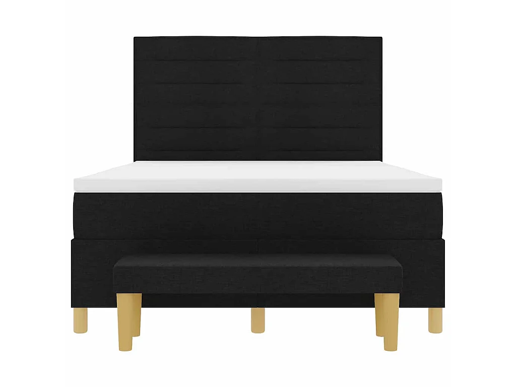 Boxspring bed met hoofdeinde Zwart 200 x 140 cm Stof