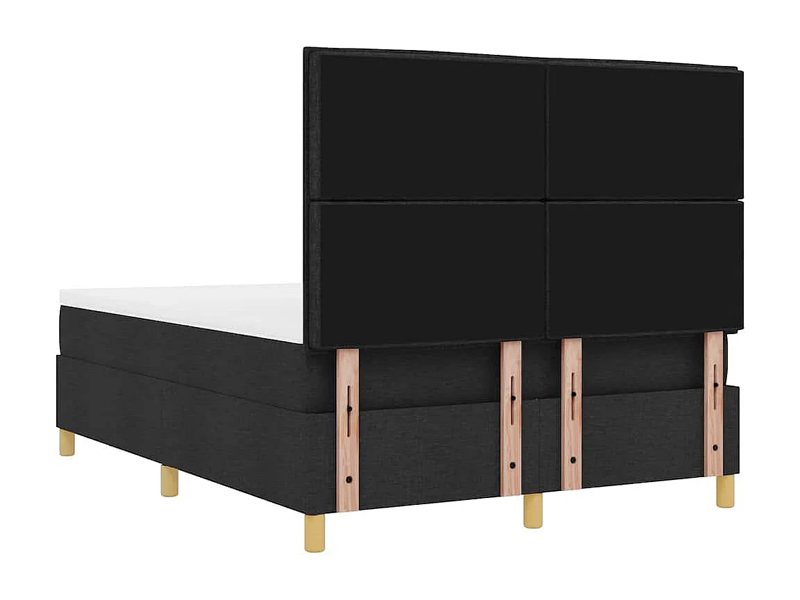 Boxspring bed met hoofdeinde Zwart 200 x 140 cm Stof