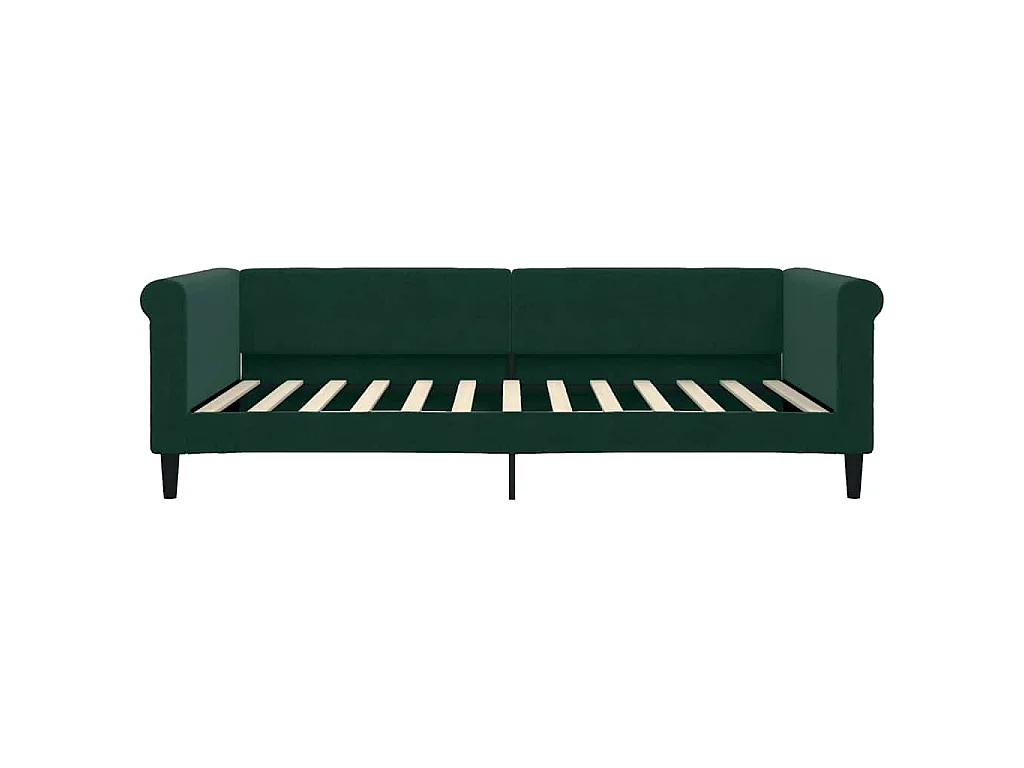 Divano Letto Estraibile Cassetti Verde Scuro 100x200cm Velluto