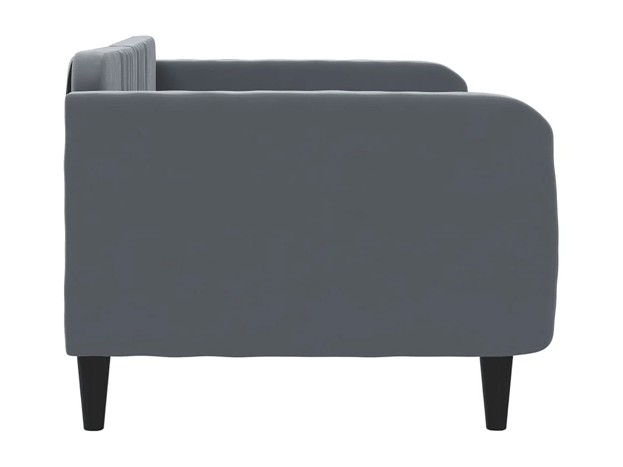 Lit de repos sans matelas gris foncé 90x200 cm velours